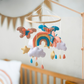 Handgefertigtes Baby-Mobile Regenbogen & Schmetterling | Filz & Holz