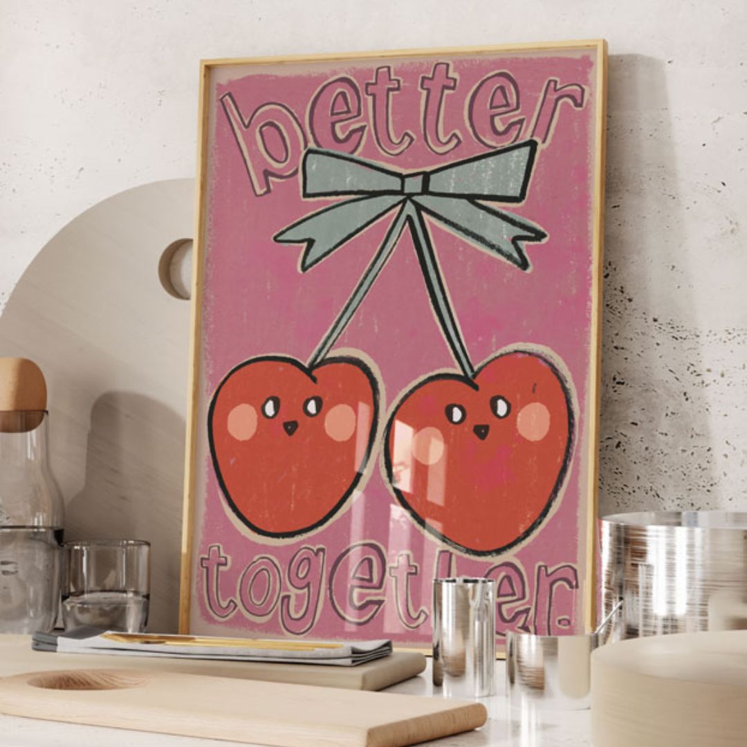 A3 Kunstdruck in Papierhülle 'Kirschen - Better Together'