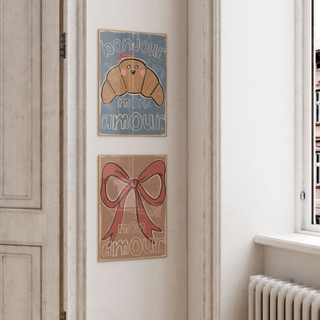A3 Kunstdruck in Papierhülle 'Croissant - Bonjour Mon Amour'