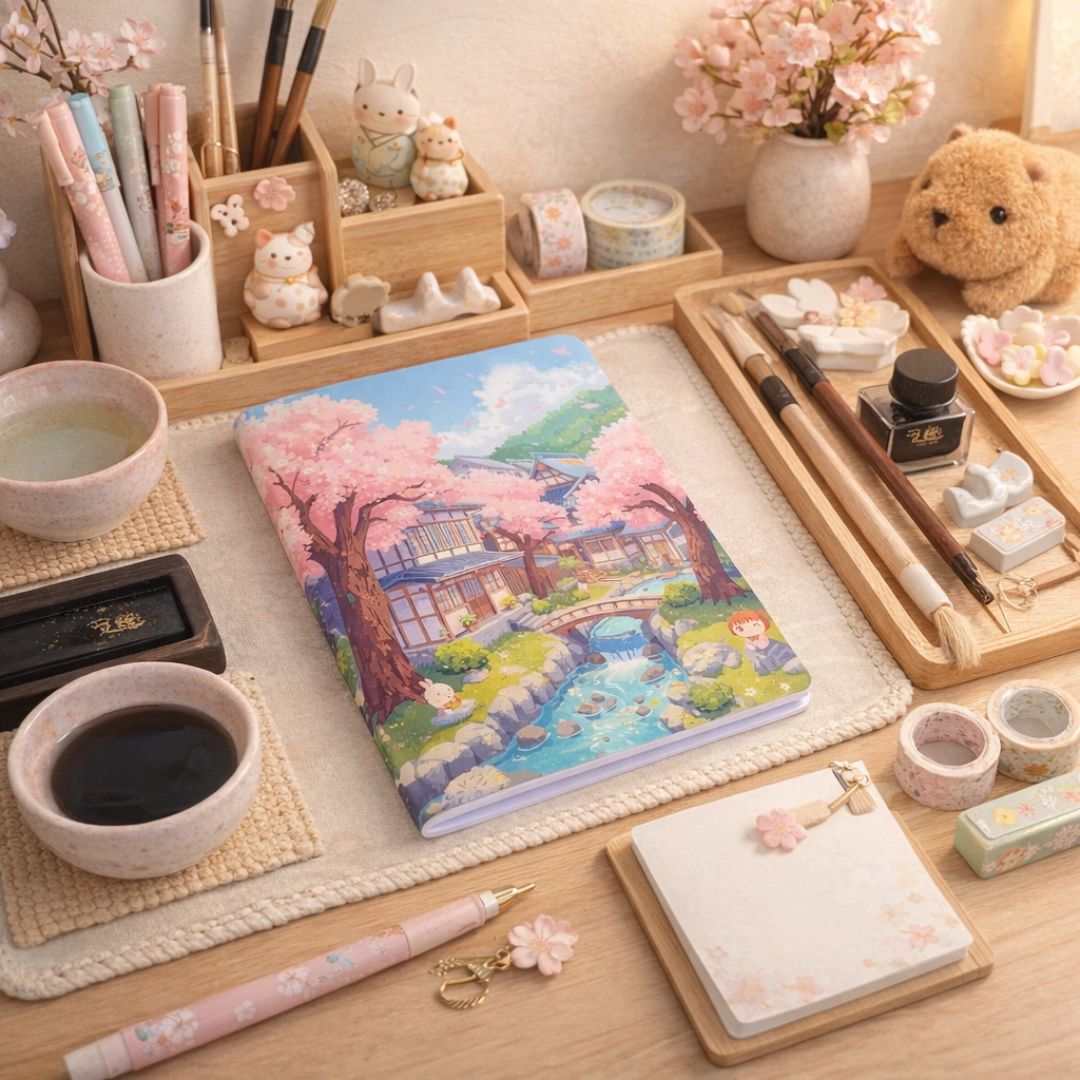 A5 Notizbuch Kawaii Japanischer Garten