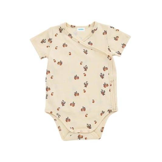 Baumwoll-Body Kurzarm 'Fruits' beige