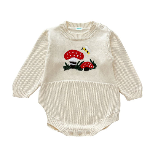 Baby Longsleeve Body 'Bee Happy' ecru
