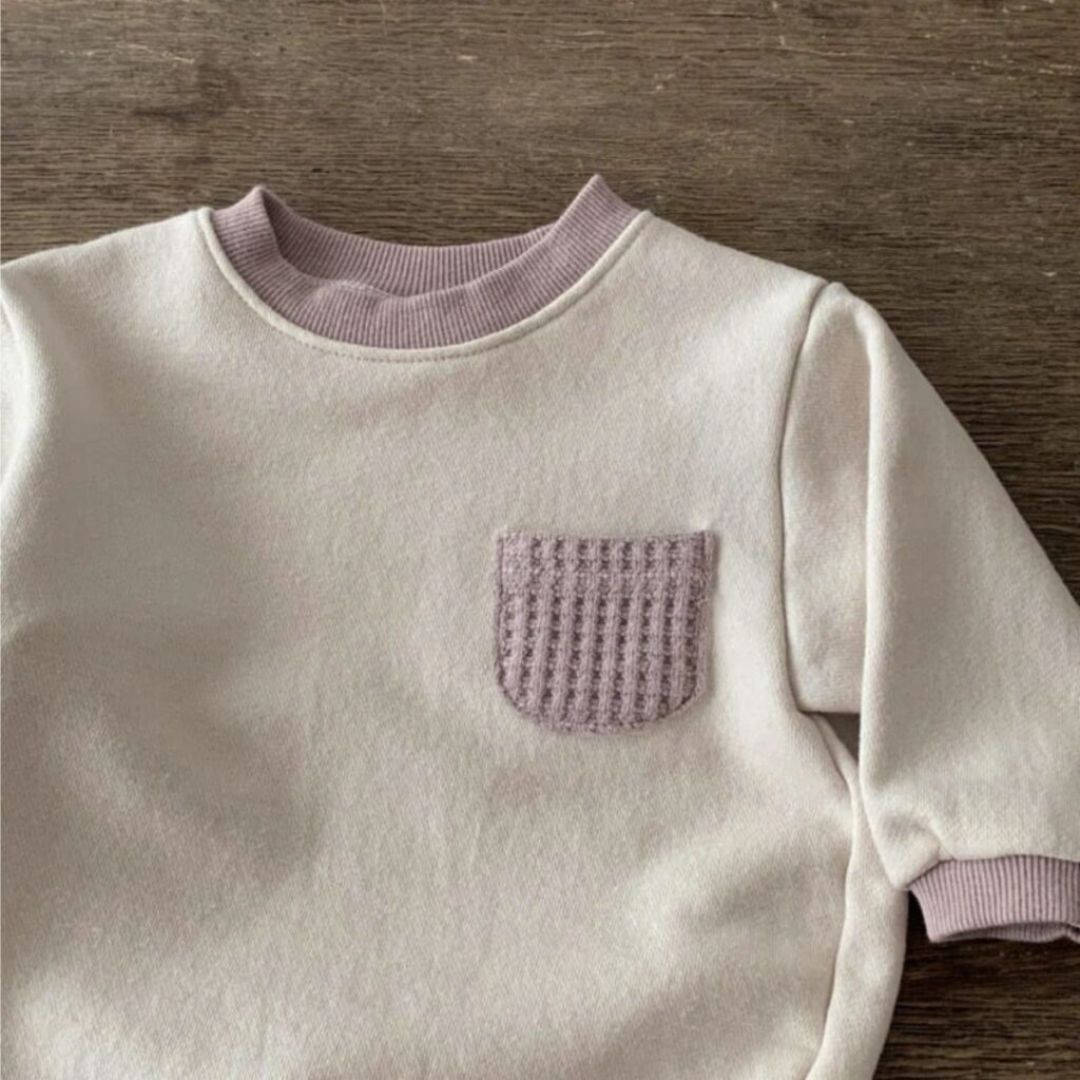 Baby Longsleeve Body 'Color Patchwork' creme/flieder