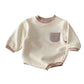 Baby Longsleeve Body 'Color Patchwork' creme/flieder