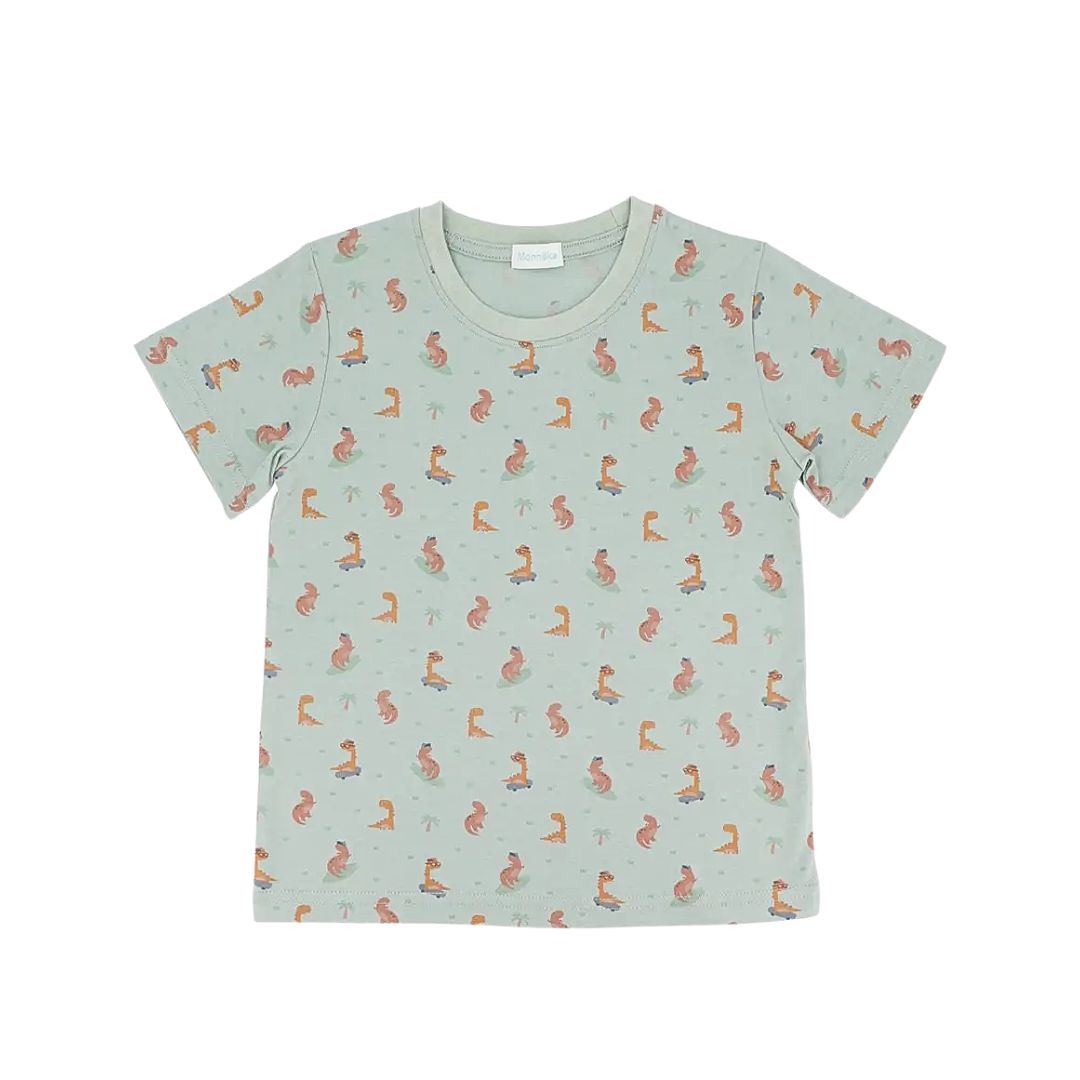 Baumwoll-T-Shirt Cool Dinos grün