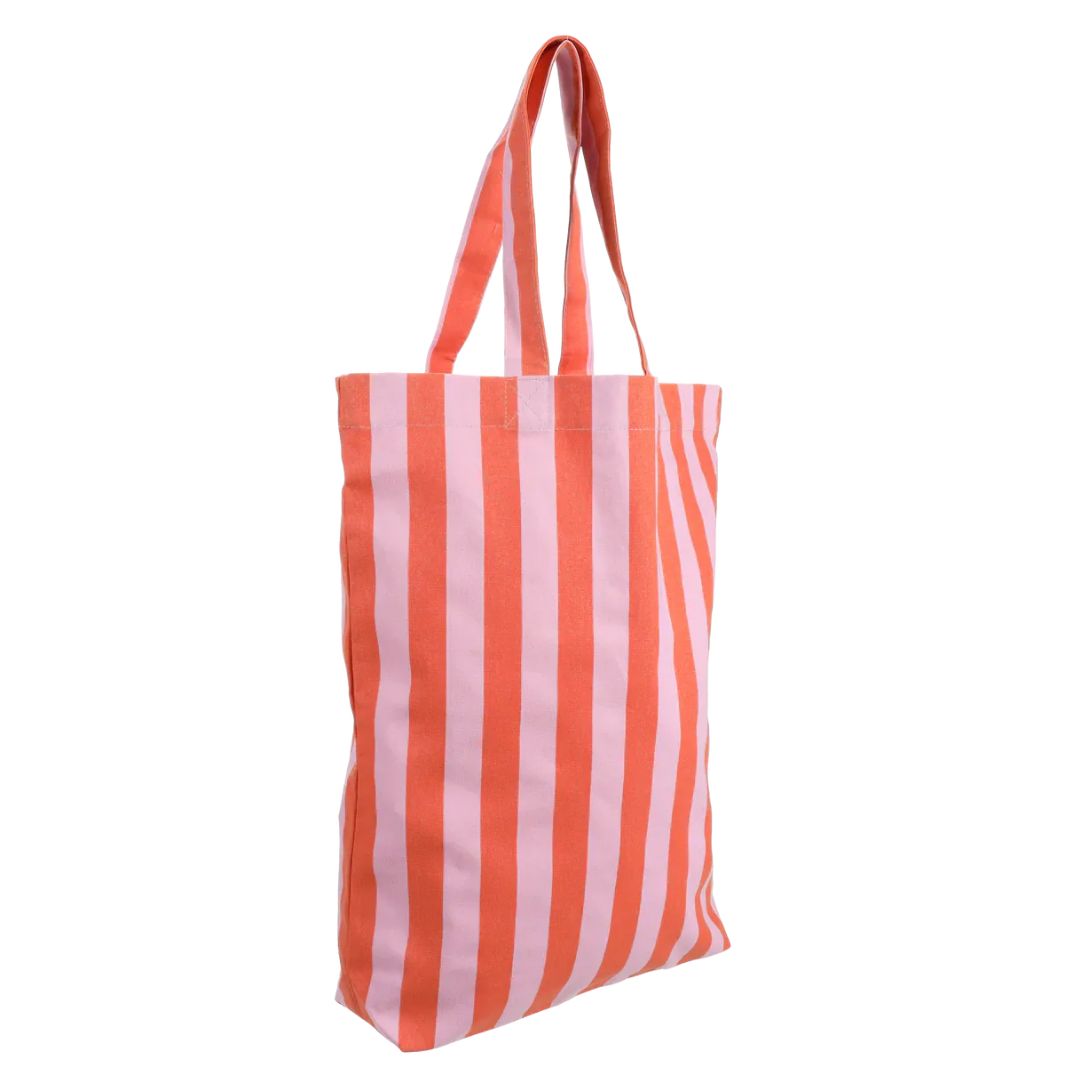 Baumwolltasche 'Stripes' pink/orange