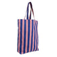 Baumwolltasche 'Stripes' kobalt/litschi