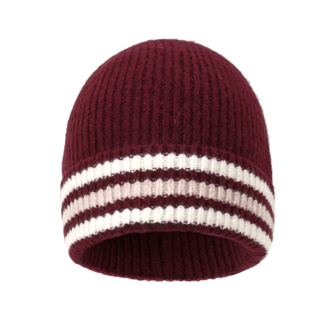 Beanie 'Stripe Casual' bordeaux
