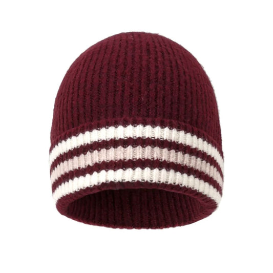 Beanie 'Stripe Casual' bordeaux