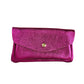 Brieftasche aus Leder metallic fuchsia