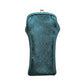 Brillenetui aus Leder mit Retro-Verschluss metallic petrol