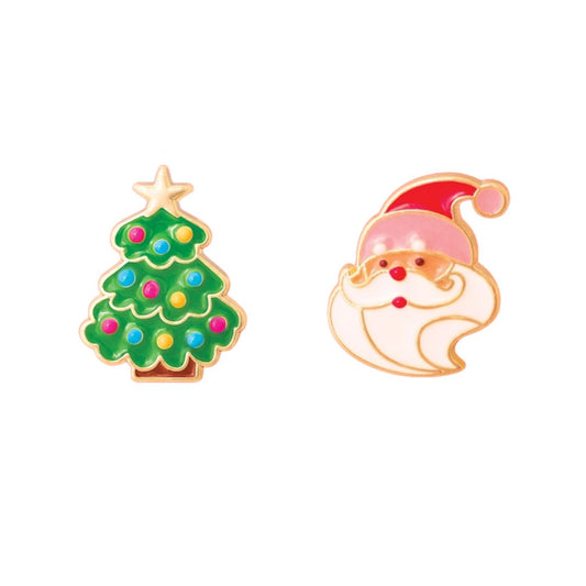 Cutie Ohrclips 'Weihnachtsmann- und Weihnachtsbaum'