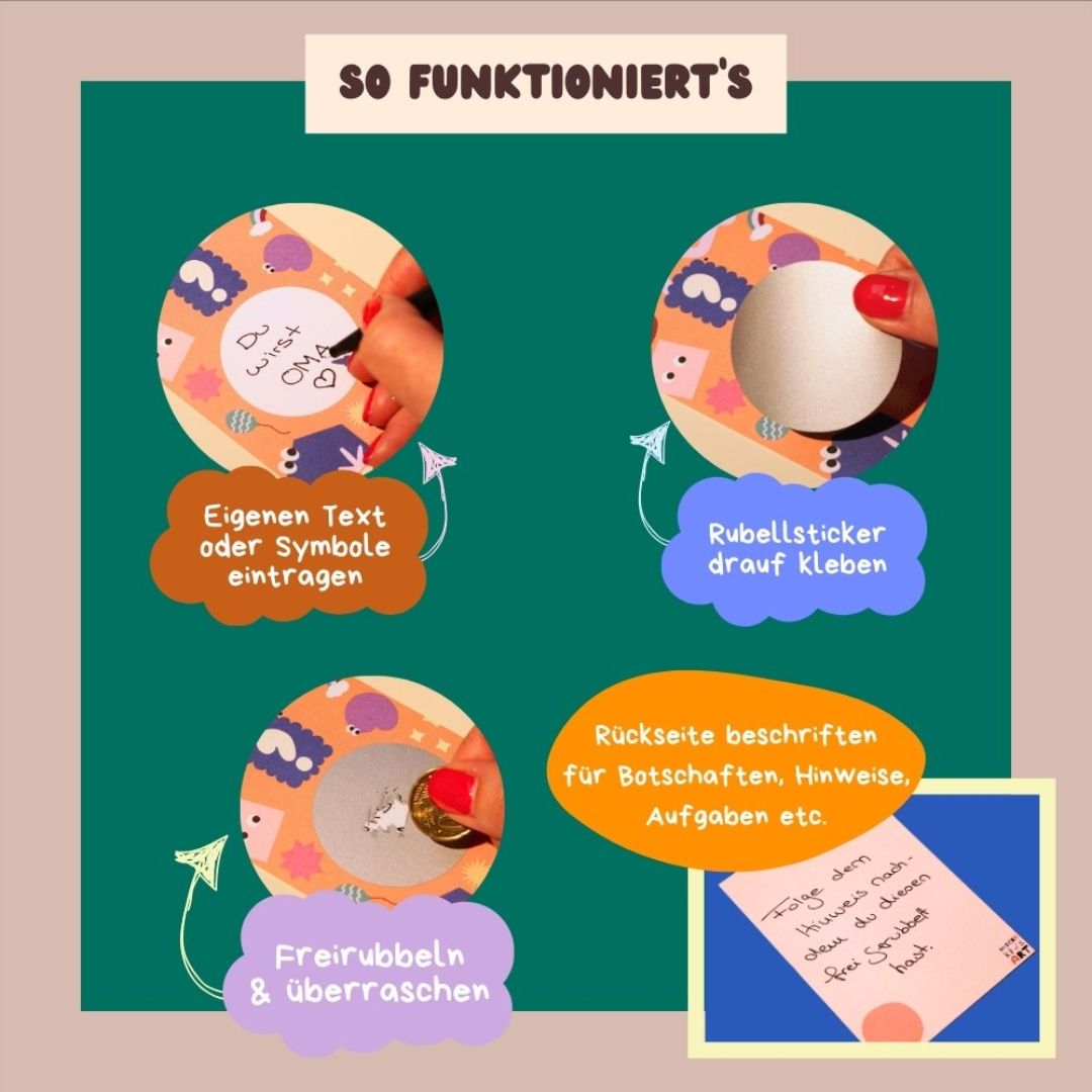 DIY Überraschungslos Rubbelkarte DIN A7