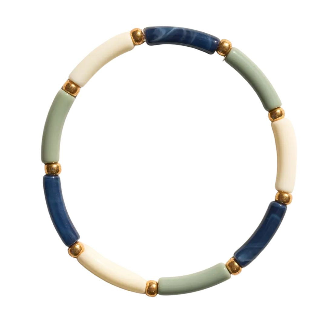 Damen Armband 'Aello' mandel/ecru/marineblau