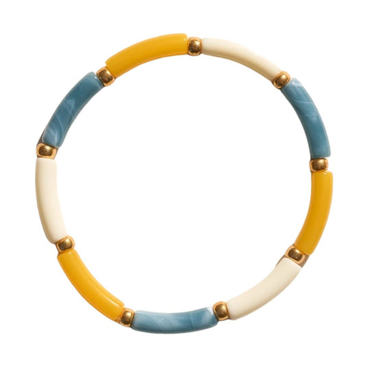 Damen Armband 'Aello' blau/grau/gelb/ecru