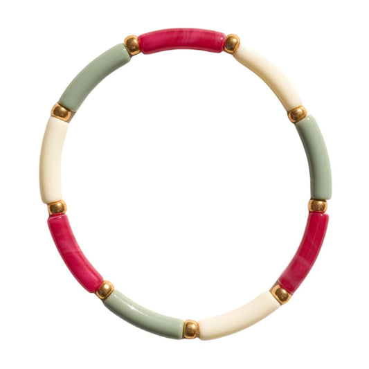 Damen Armband 'Aello' mandel/himbeere/ecru