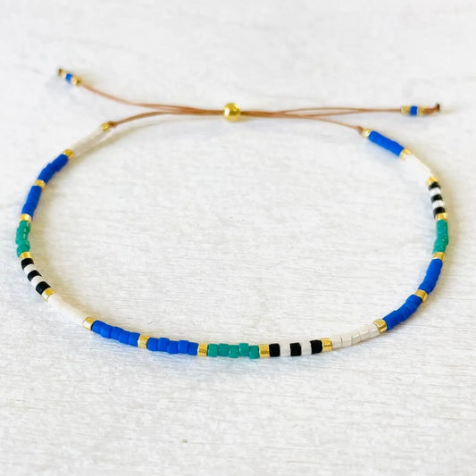 Damen Armband Single 'Miyuki Perlen' blau/türkis