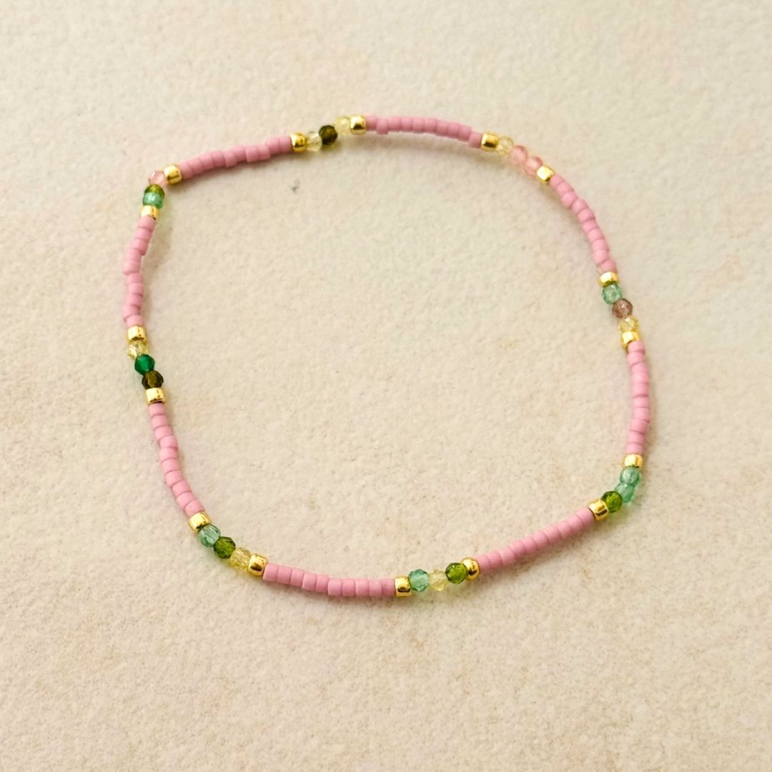 Damen Armband elastisch 'Jia' mit Miyuki-Perlen pink