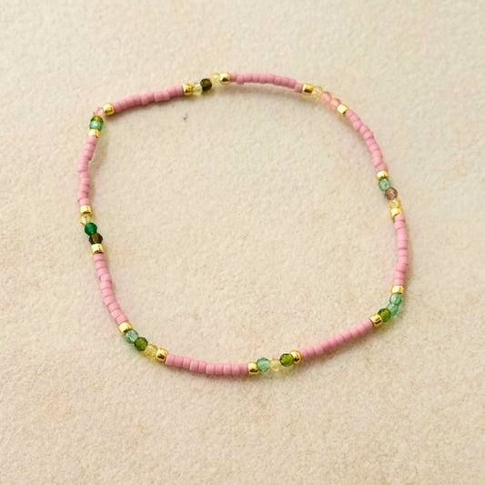 Damen Armband elastisch 'Jia' mit Miyuki-Perlen pink