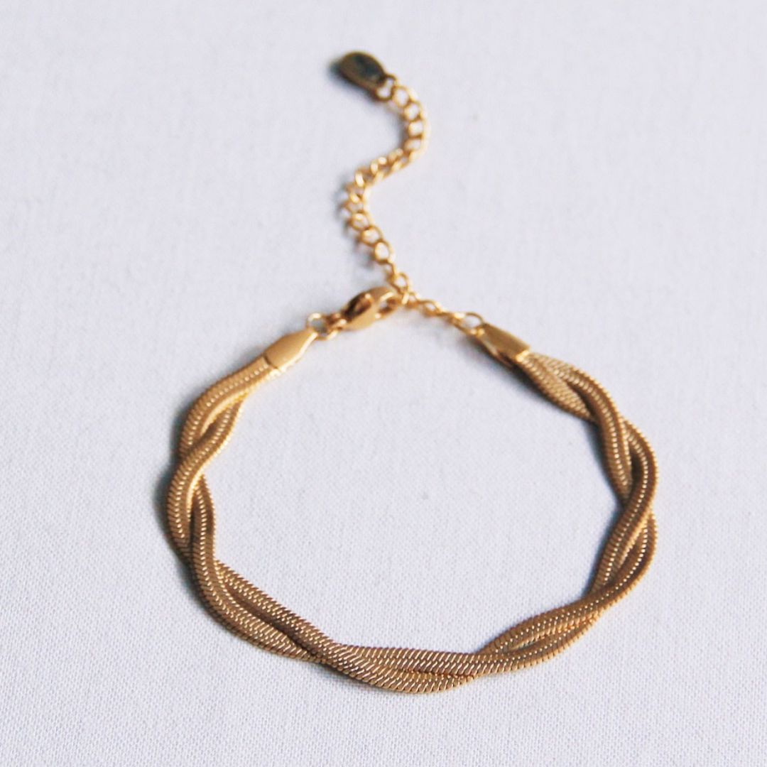 Damen Armband geflochtenes Schlangenarmband gold