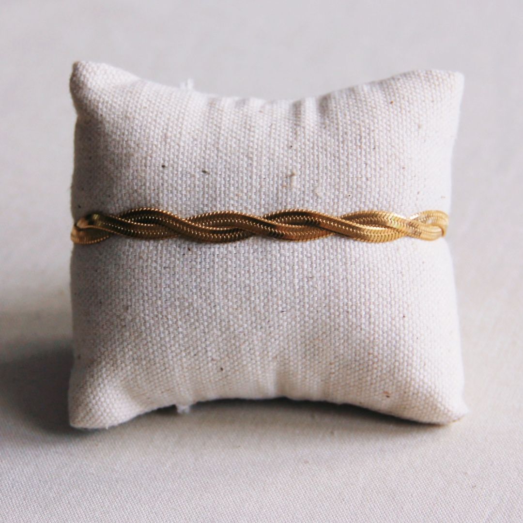Damen Armband geflochtenes Schlangenarmband gold
