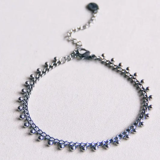 Damen Armband mit kleinen Gliedern und Kugeln silber