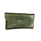 Damen Brieftasche aus Leder metallic persimmon grün
