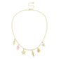 Damen Charm-Halskette 'Seestern und kleiner Fisch' gold