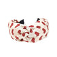 Damen Haarband mit Herzmuster creme/rot