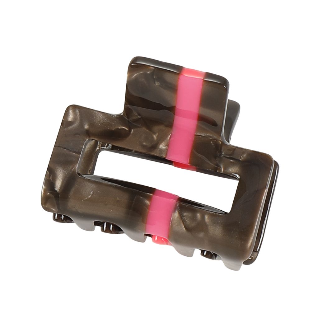 Damen Haarklammer Mini mit Streifen braun/pink