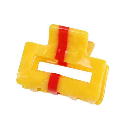 Damen Haarklammer Mini mit Streifen gelb/rot