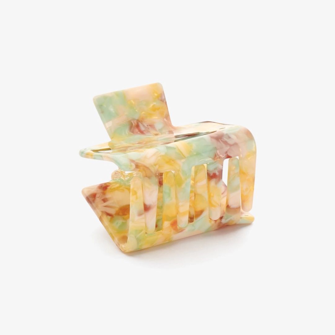 Damen Haarklammer grün/gelb