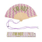 Damen Handfächer 'I'm hot' lila Wellen