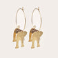 Damen Ohrringe Creolen 3D Elefanten gold