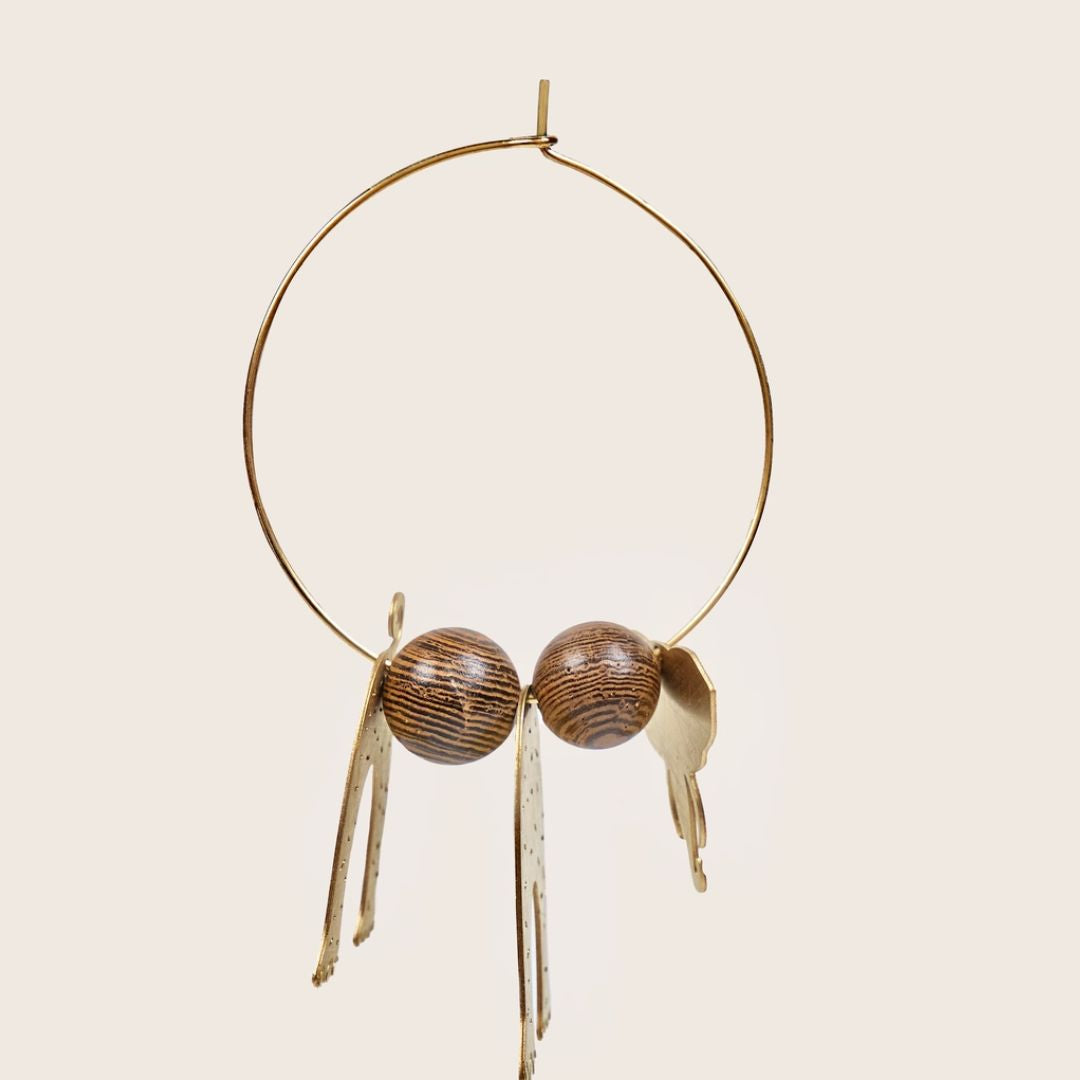 Damen Ohrringe Creolen 3D Elefanten gold