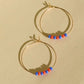 Damen Ohrringe Creolen 'Toho Hoops' Seed Perlen blau/rot