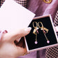 Damen Ohrringe Creolen gold mit Cowboy-Stiefeln und Perlen