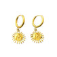 Damen Ohrringe Creolen im Sonnendesign gold