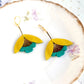 Damen Ohrringe 'Ginkgo-Blüten' gelb/grün