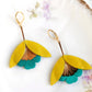 Damen Ohrringe 'Ginkgo-Blüten' gelb/grün