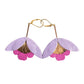 Damen Ohrringe 'Ginkgo-Blüten' mauve/fuchsia