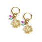 Damen Ohrringe 'Happy-Charm mit Blumen' gold