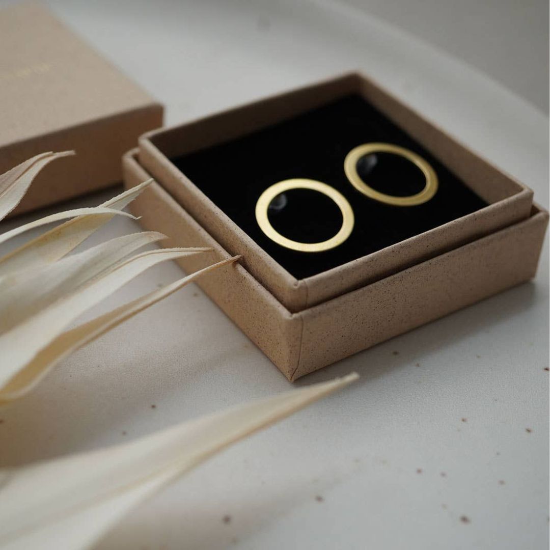 Damen Ohrstecker 'Ring' goldfarben