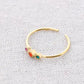Damen Ring 'Triple Crystals' gold/multicolor