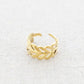 Damen Ring offen mit Federndesign gold