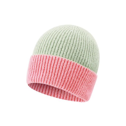 Damen Strickmütze 'Colorblock' grün/rosa
