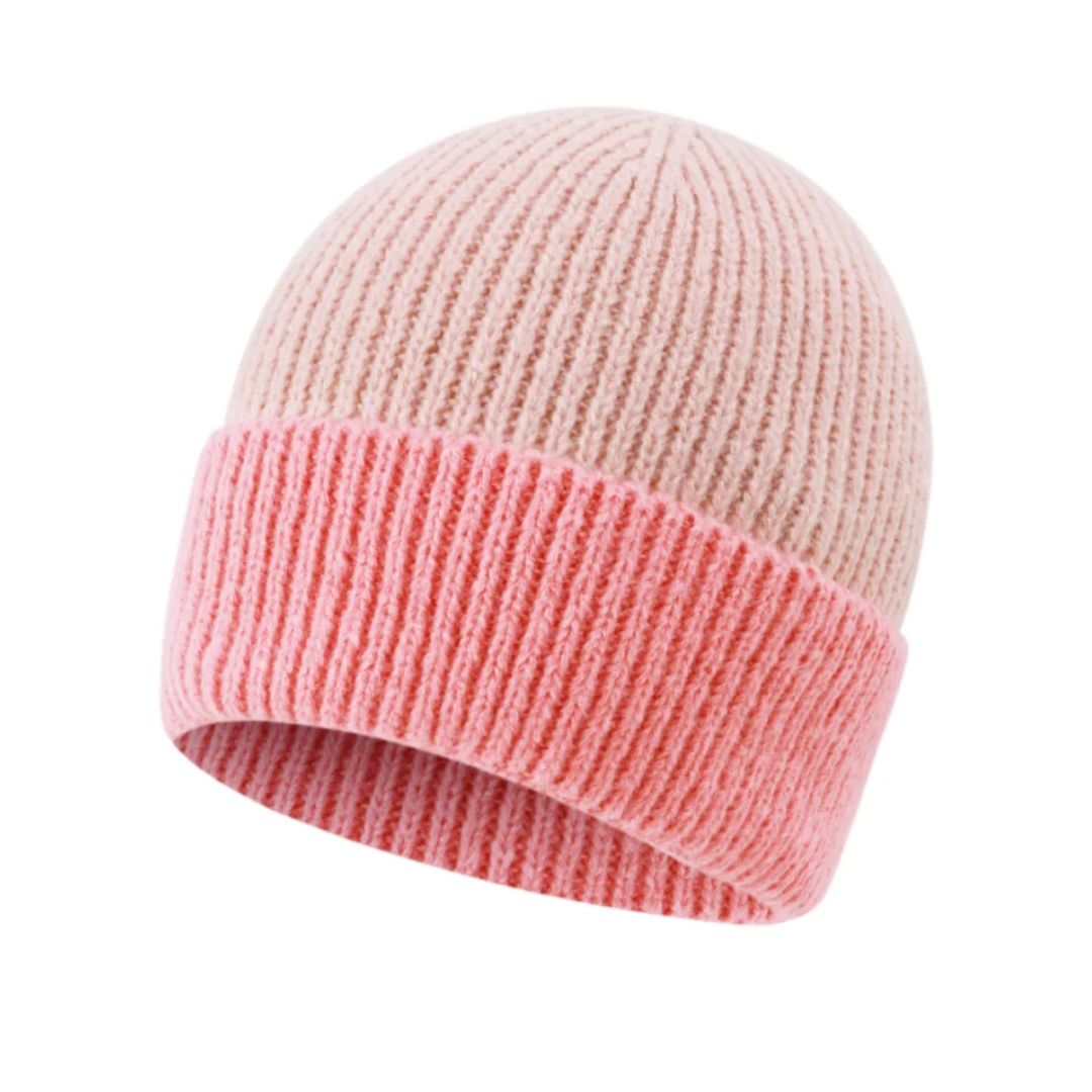 Damen Strickmütze 'Colorblock' rosa/coral