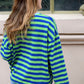 Damen T-Shirt LS 'Núria' grün/marineblau
