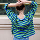 Damen T-Shirt LS 'Núria' grün/marineblau