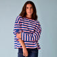 Damen T-Shirt LS 'Núria' marineblau/rosa